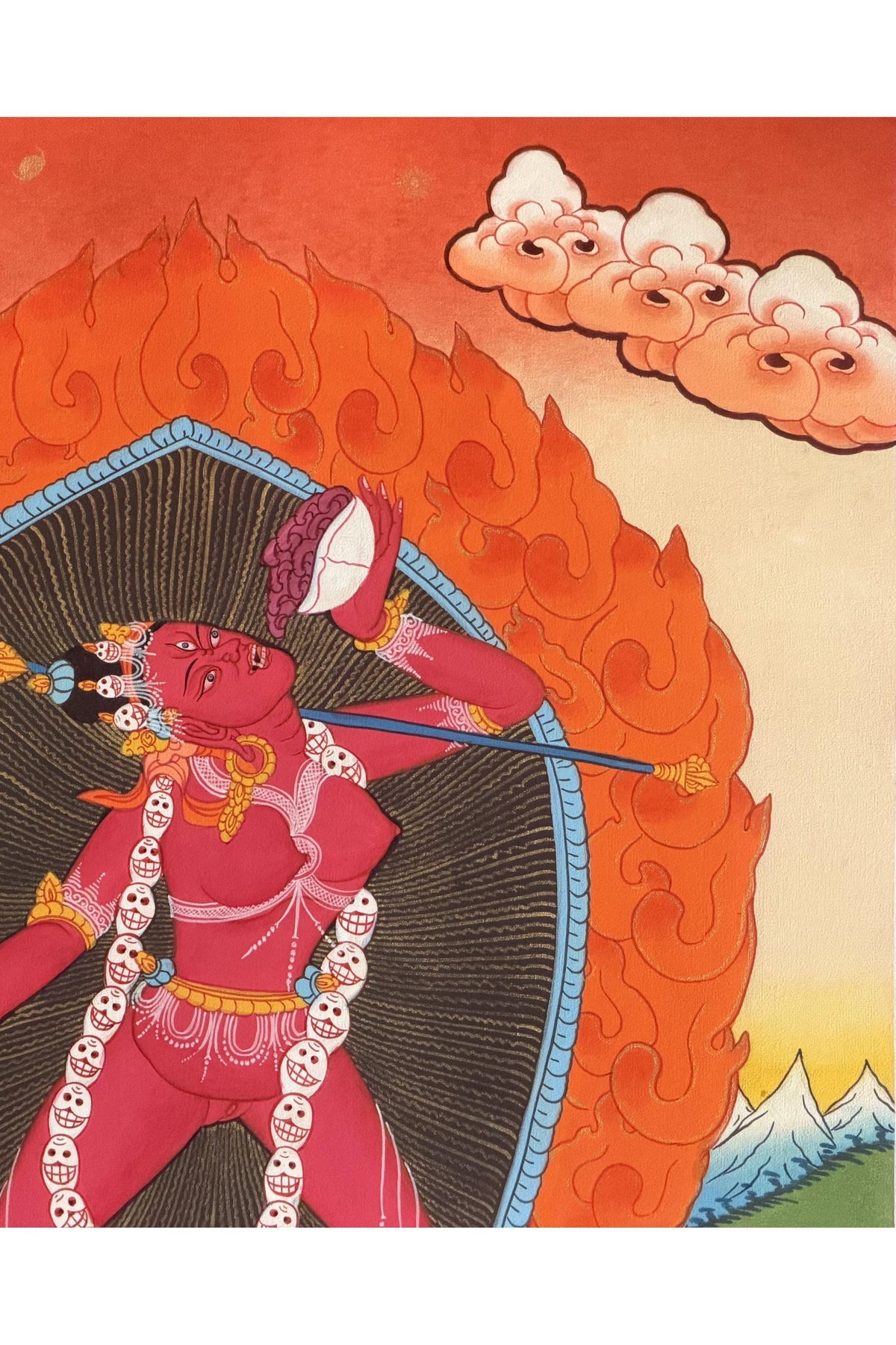 Vajrayogini Thangka Painting, Tibetan Buddhist Dakini Art, Hand-Painted in Nepal