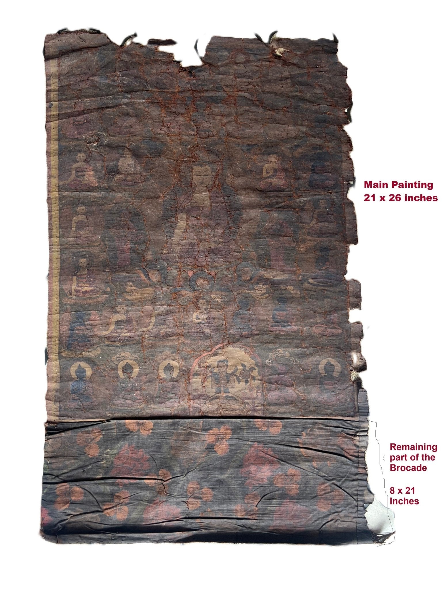 Original hand - painted Antique/Vintage 35 Confession Buddha Tibetan Thangka Painting from Nepal - Tibetan Thangka Art