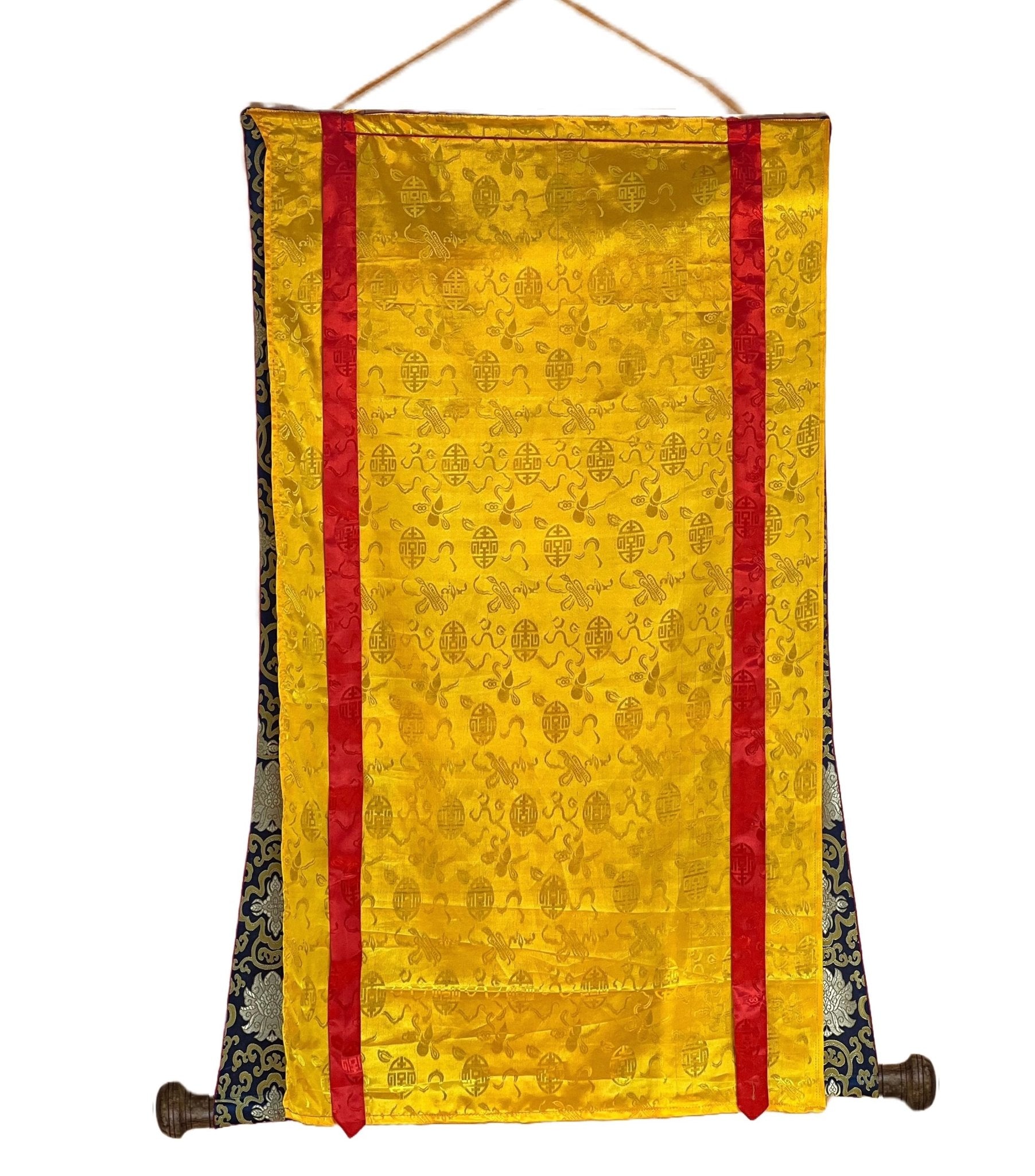 Original Hand - painted BhaisajyaGuru / Medicine Buddha/ Medicine Master/ Healing Buddha Tibetan Thangka Painting with Silk Brocade - Tibetan Thangka Art