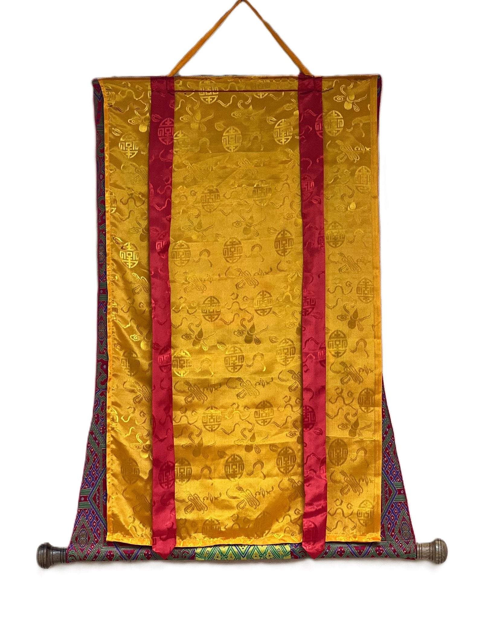 Original Hand Painted Chenrezig /Avalokiteshvara Compassion Buddha Tibetan Meditation Thangka / Thanka Painting With Premium Silk Brocade - Tibetan Thangka Art
