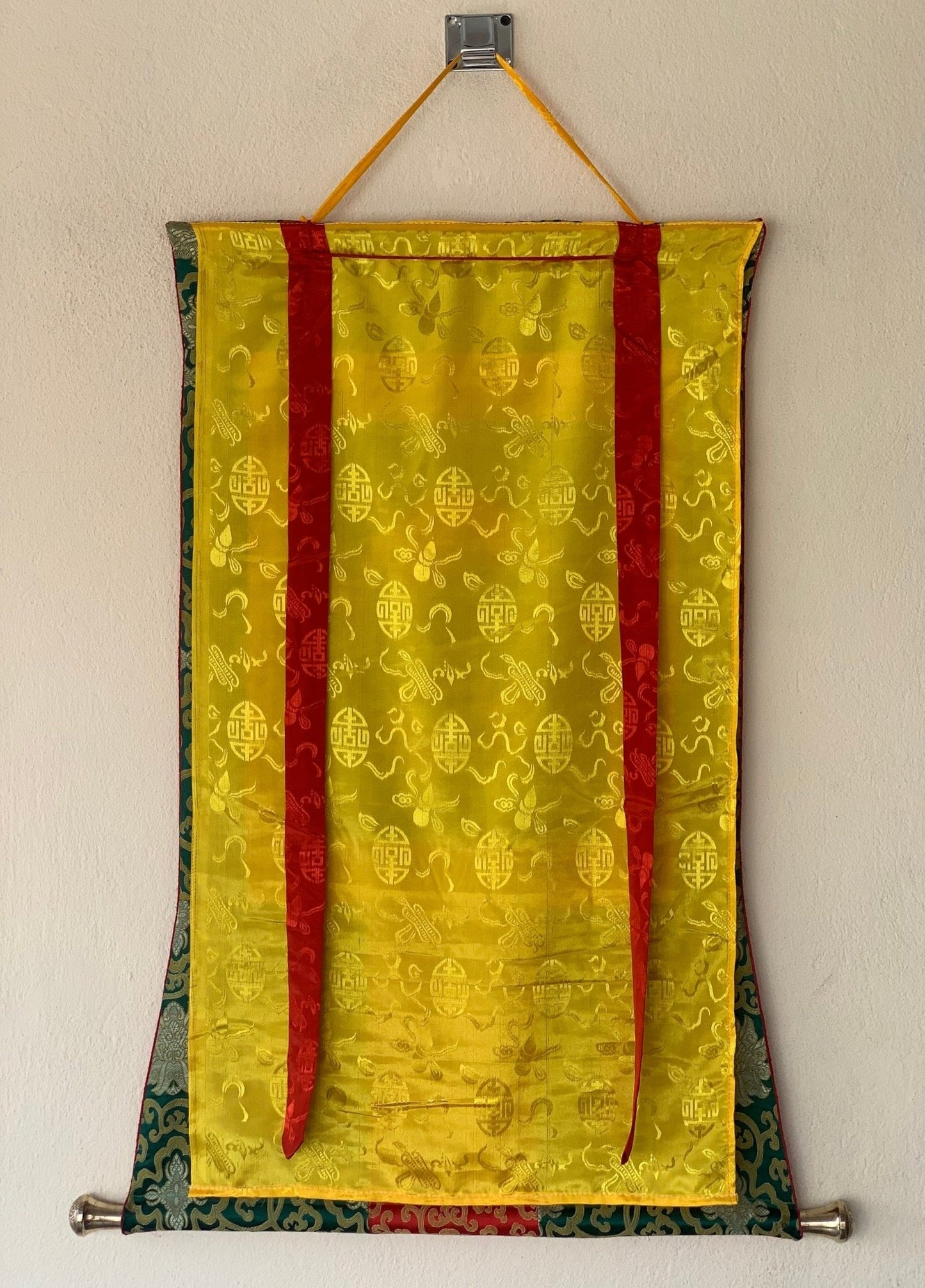 Original Hand - painted, Green Tara, Shyamatara Tibetan Thangka Painting with High - Quality Silk Brocade - Tibetan Thangka Art