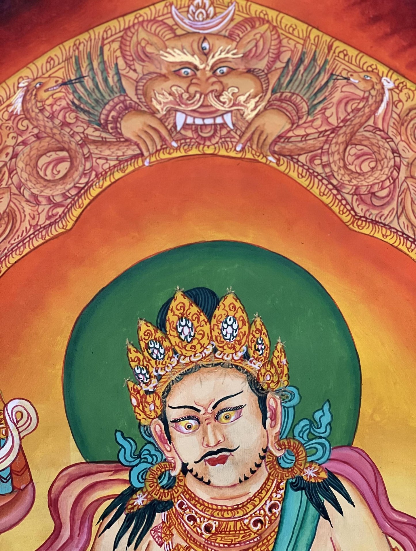 Original Hand Painted Kuber/Jambhala / God Of Wealth and Prosperity Masterpiece Newari Paubha/ Pauva Thangka Painting From Nepal - Tibetan Thangka Art