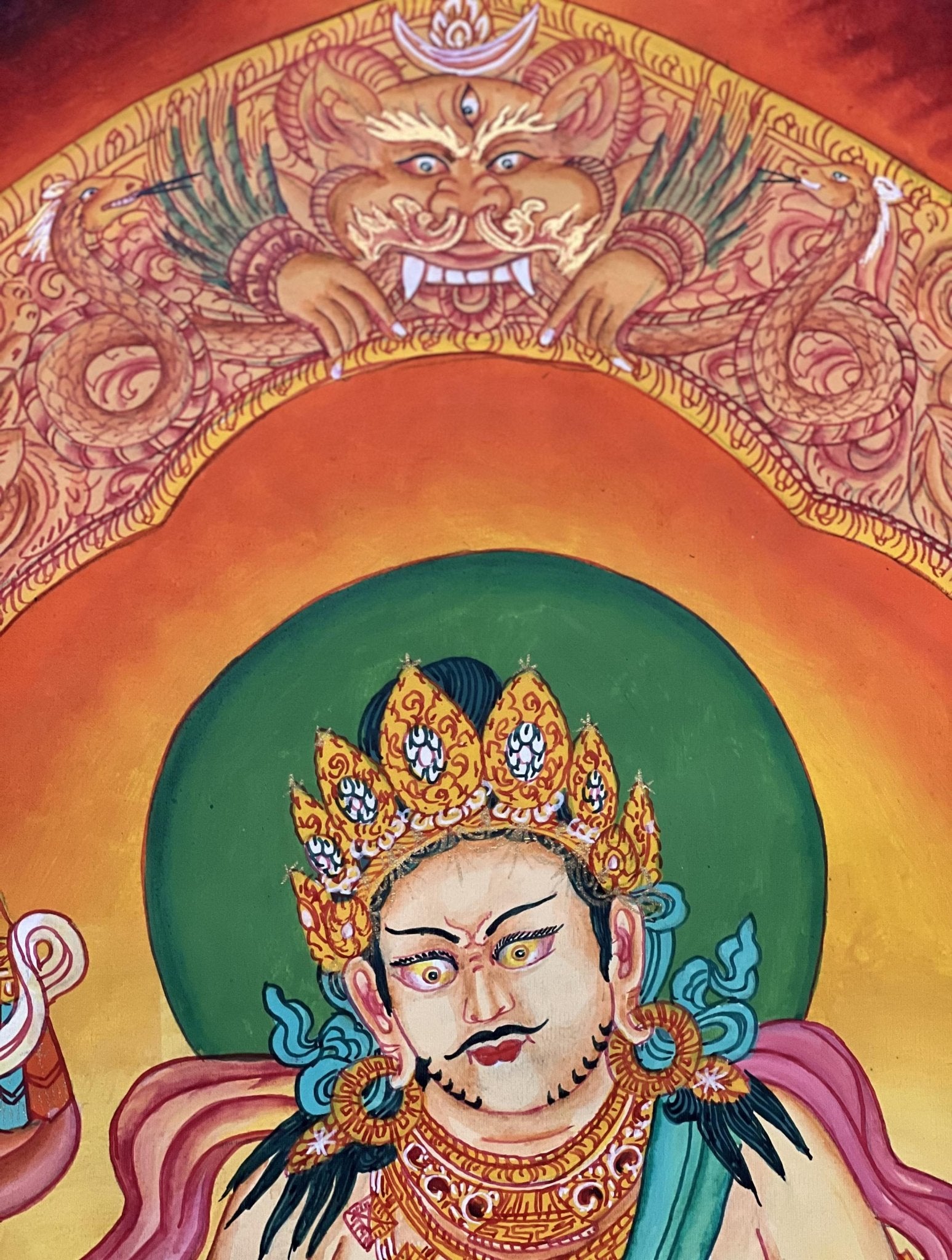 Original Hand Painted Kuber/Jambhala / God Of Wealth and Prosperity Masterpiece Newari Paubha/ Pauva Thangka Painting From Nepal - Tibetan Thangka Art