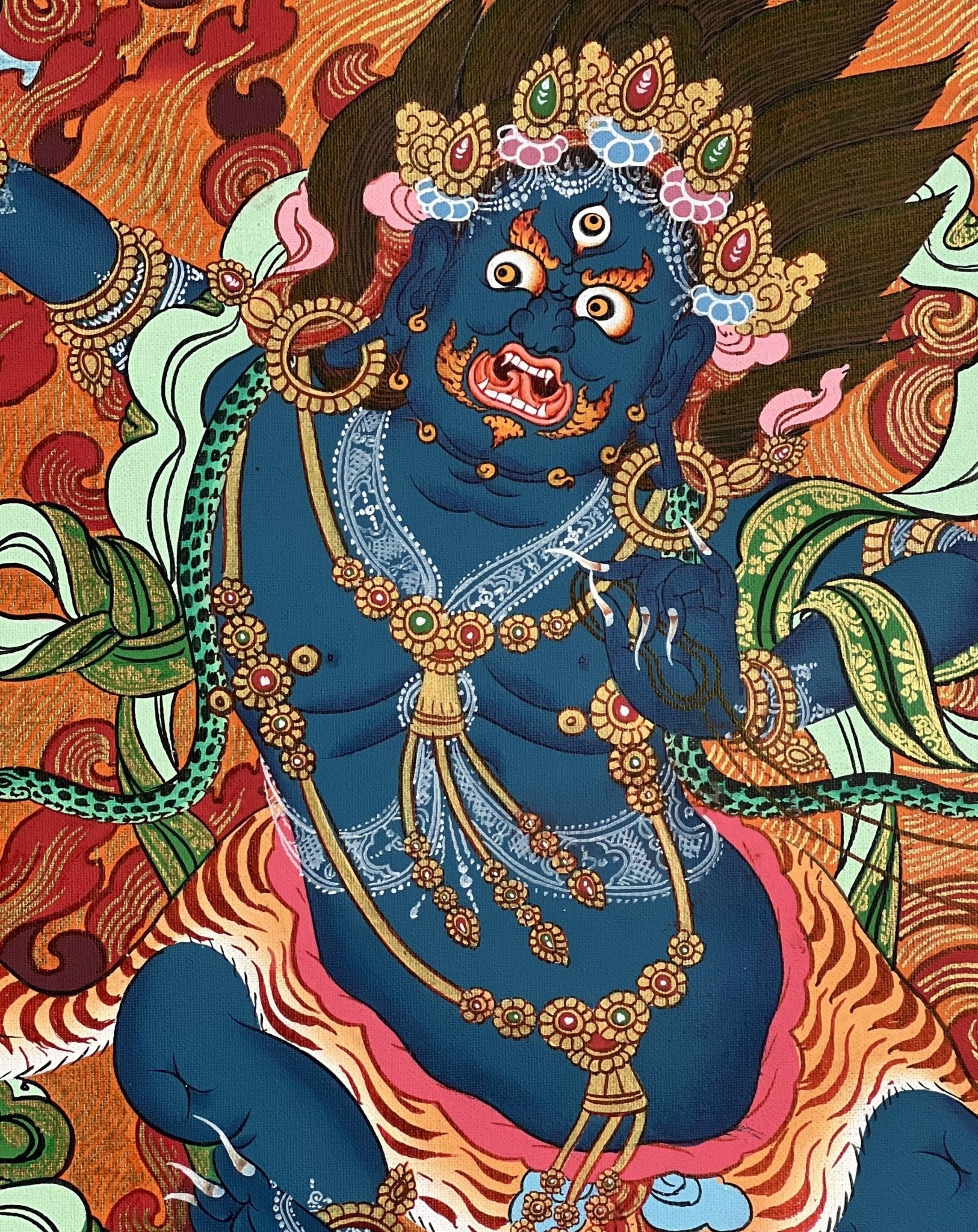 Original Hand - painted Master Quality Vajarapani/ Sangdag Chagna Dorje Tibetan Compassion Meditation Lama Blessed Thangka Painting - Tibetan Thangka Art