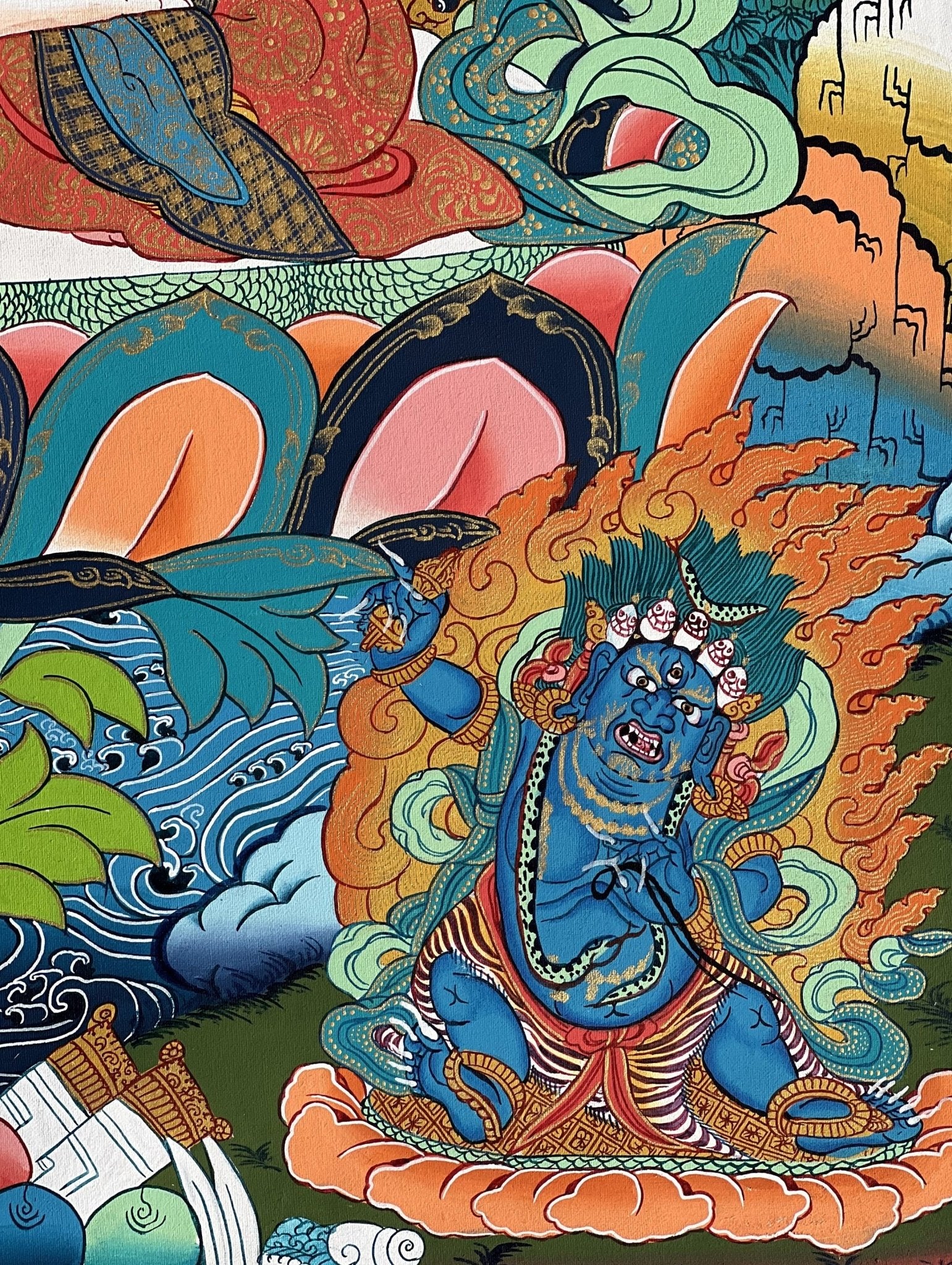 Original Hand Painted Masterpiece Avalokiteshvara/Chenrezig / Compassion Buddha Tibetan Meditation Wall Hanging Thangka / Thanka Painting - Tibetan Thangka Art