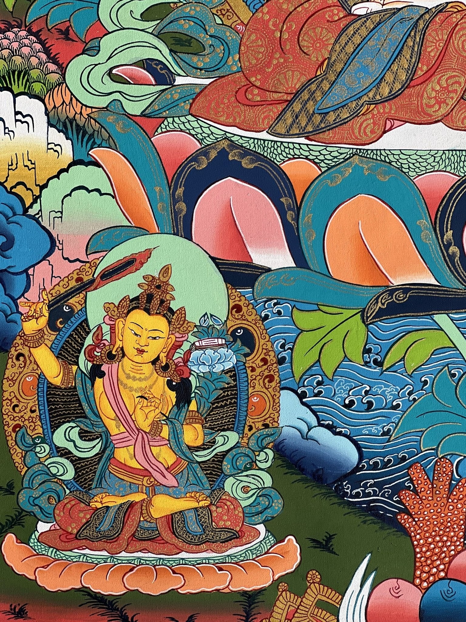 Original Hand Painted Masterpiece Avalokiteshvara/Chenrezig / Compassion Buddha Tibetan Meditation Wall Hanging Thangka / Thanka Painting - Tibetan Thangka Art