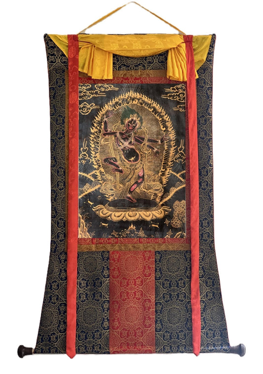 Original Hand - Painted Masterpiece Kurukulla/Kurukulle Mother Buddha Tibetan Thangka Painting Compassion Meditation Art with Silk Brocade - Tibetan Thangka Art