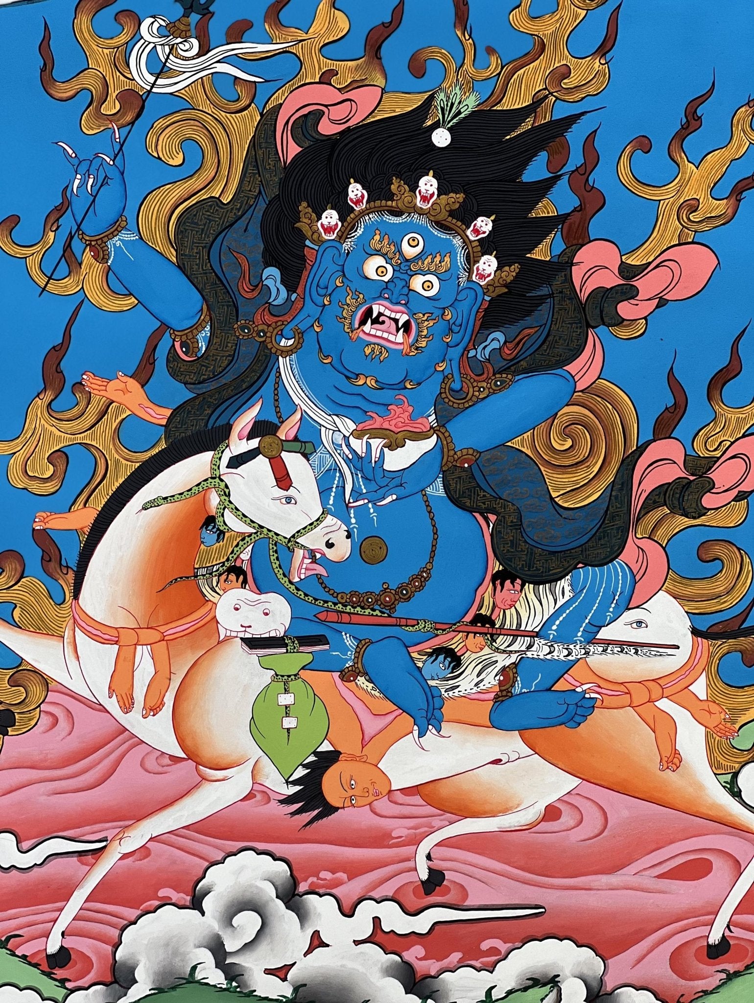 Original Hand - painted Palden Lhamo (Shri Devi) Tibetan Thangka Painting/ Compassion, Meditation, and Wisdom/ High - quality Masterpiece Art - Tibetan Thangka Art