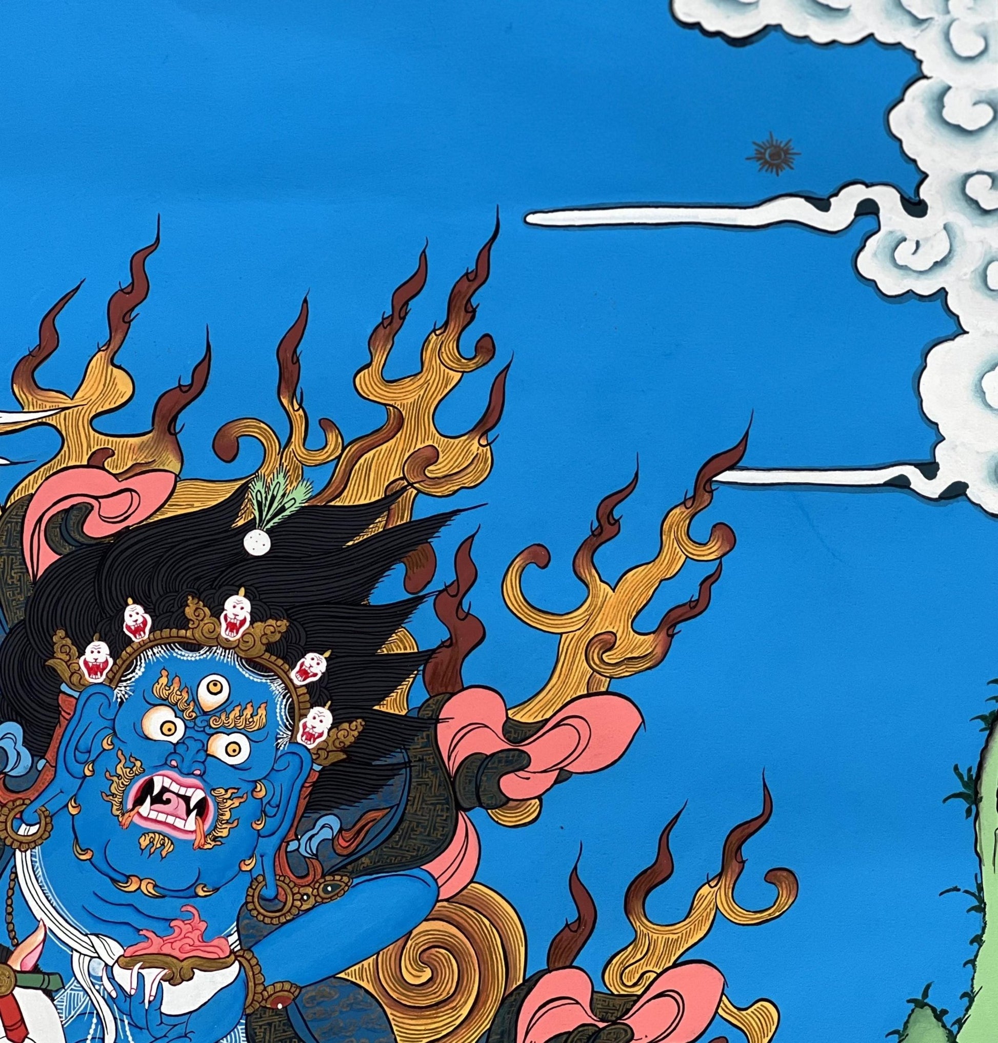 Original Hand - painted Palden Lhamo (Shri Devi) Tibetan Thangka Painting/ Compassion, Meditation, and Wisdom/ High - quality Masterpiece Art - Tibetan Thangka Art