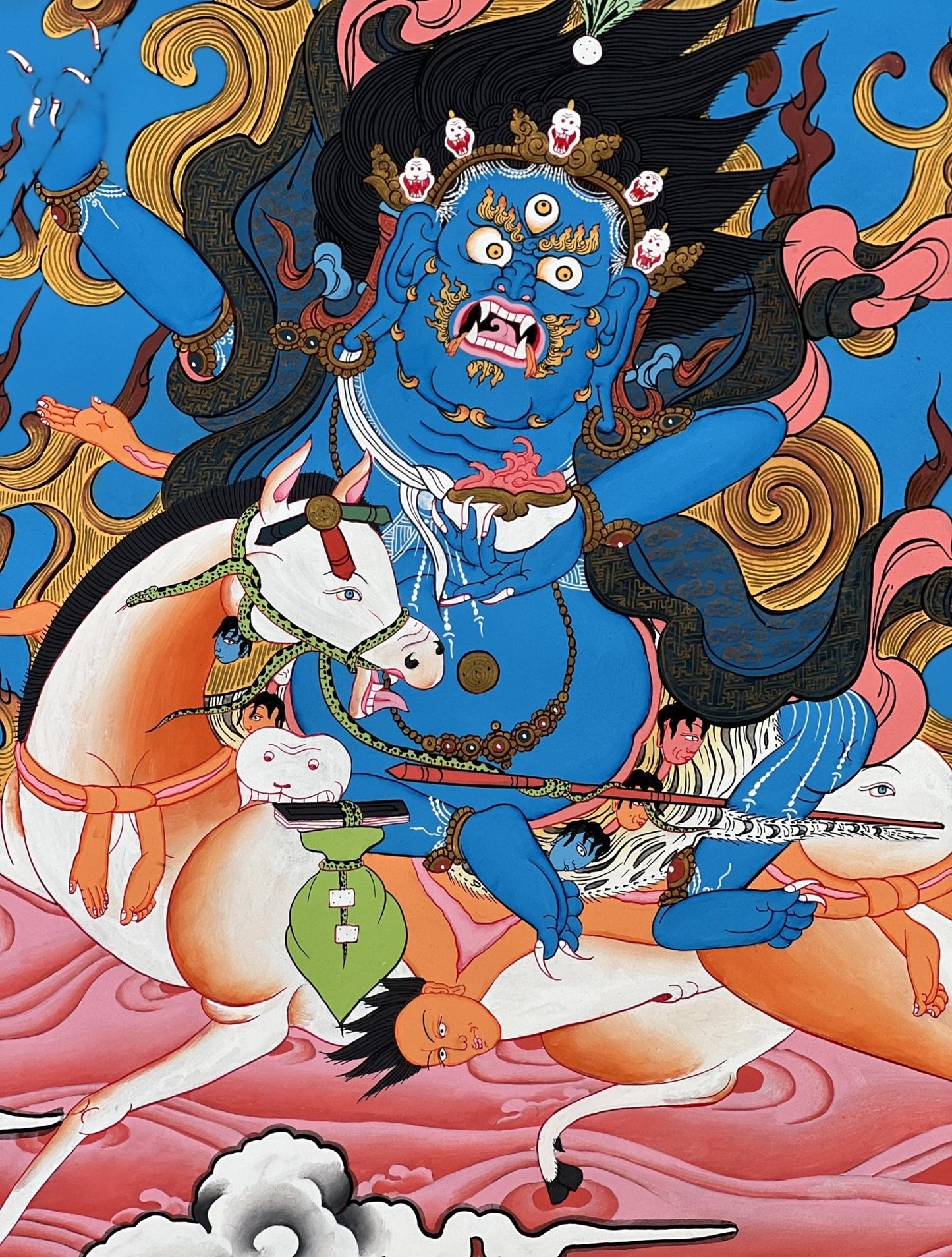 Original Hand - painted Palden Lhamo (Shri Devi) Tibetan Thangka Painting/ Compassion, Meditation, and Wisdom/ High - quality Masterpiece Art - Tibetan Thangka Art