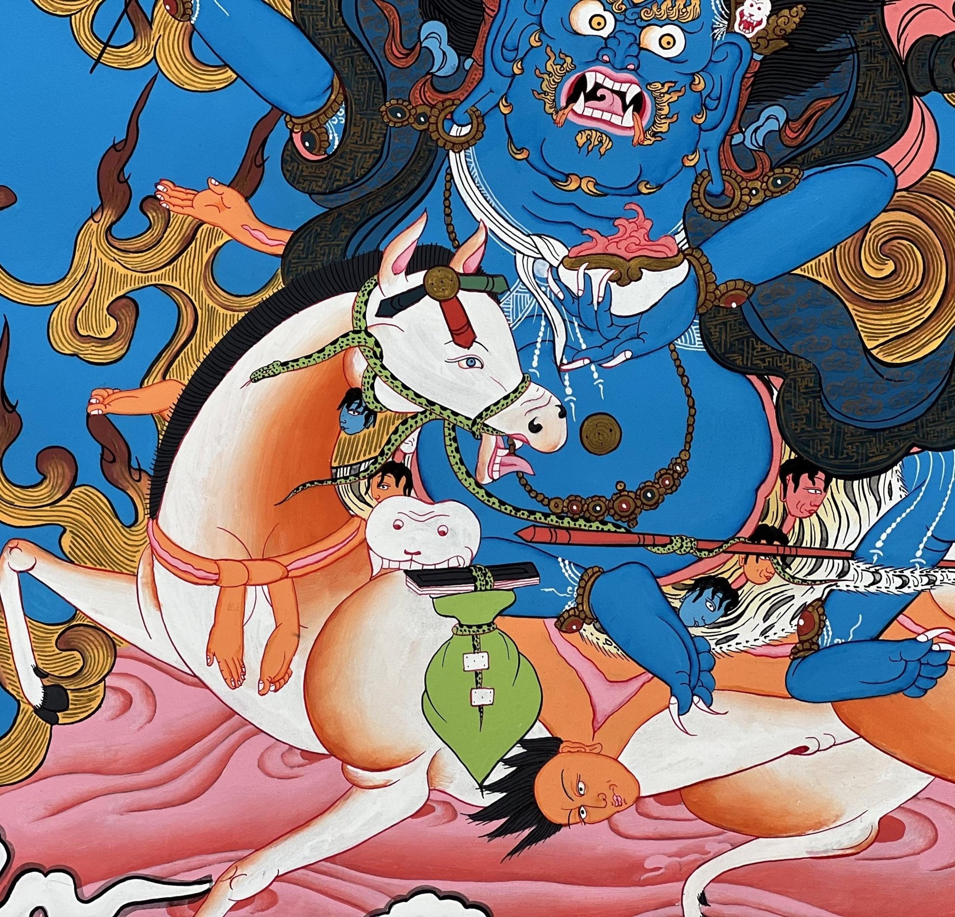 Original Hand - painted Palden Lhamo (Shri Devi) Tibetan Thangka Painting/ Compassion, Meditation, and Wisdom/ High - quality Masterpiece Art - Tibetan Thangka Art