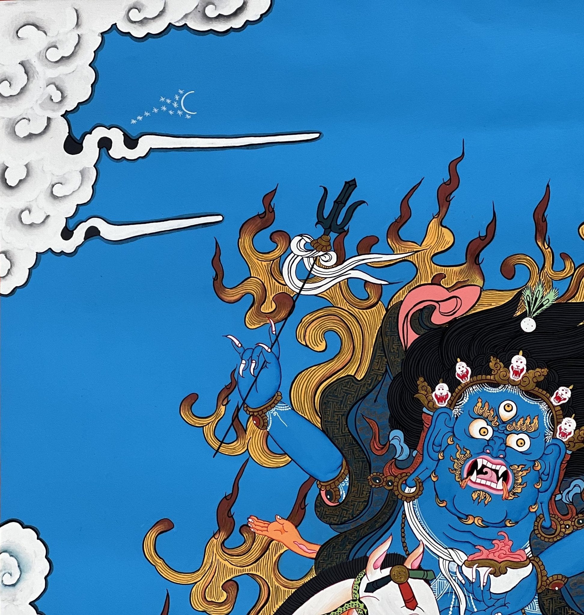 Original Hand - painted Palden Lhamo (Shri Devi) Tibetan Thangka Painting/ Compassion, Meditation, and Wisdom/ High - quality Masterpiece Art - Tibetan Thangka Art