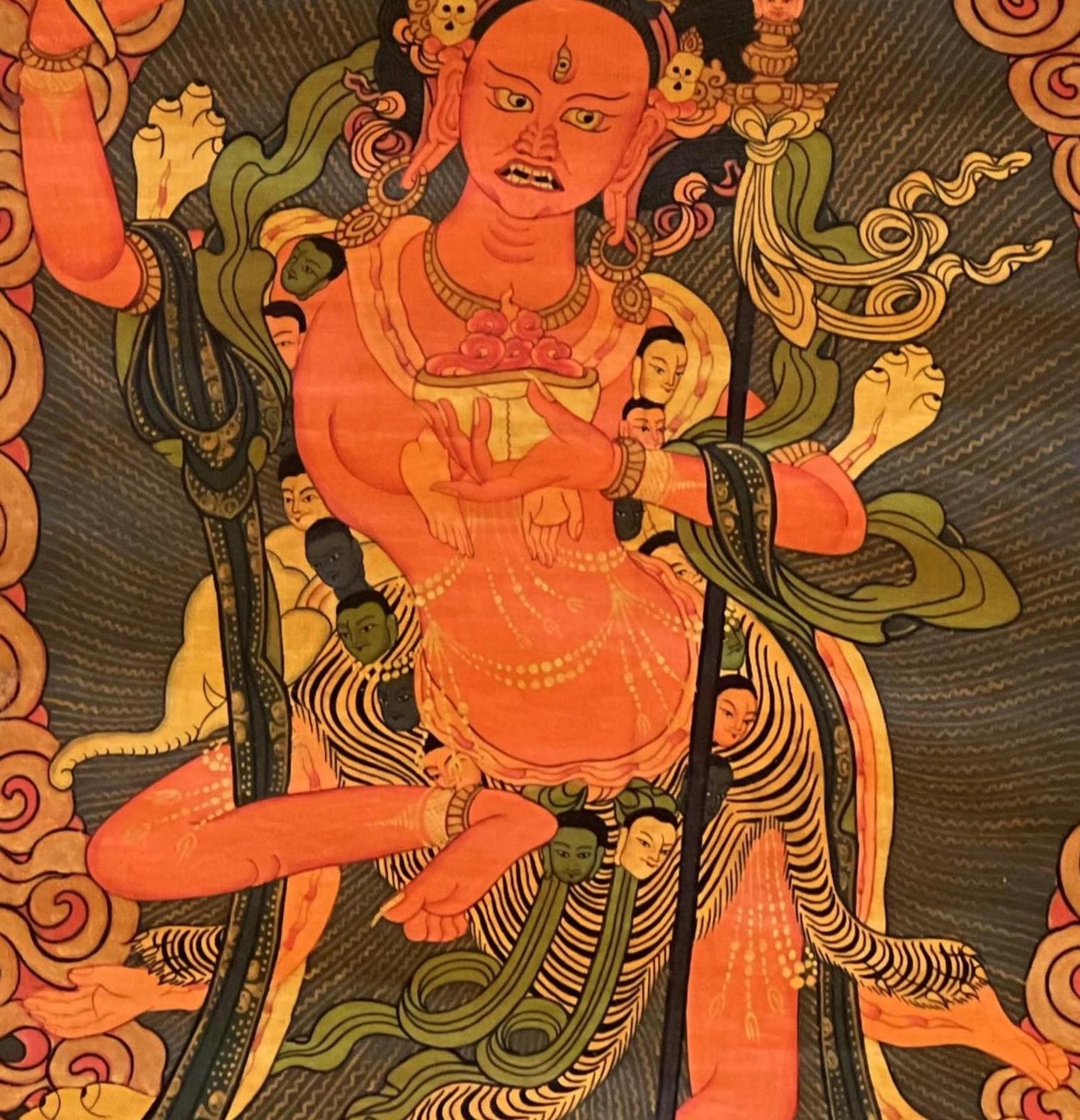 Original Hand - Painted Tibetan Thangka - Dorje Phagmo, Vajravarahi, Vajrayogini - KAGYU Tradition - Oil - Varnished Art with Silk Brocade - Tibetan Thangka Art