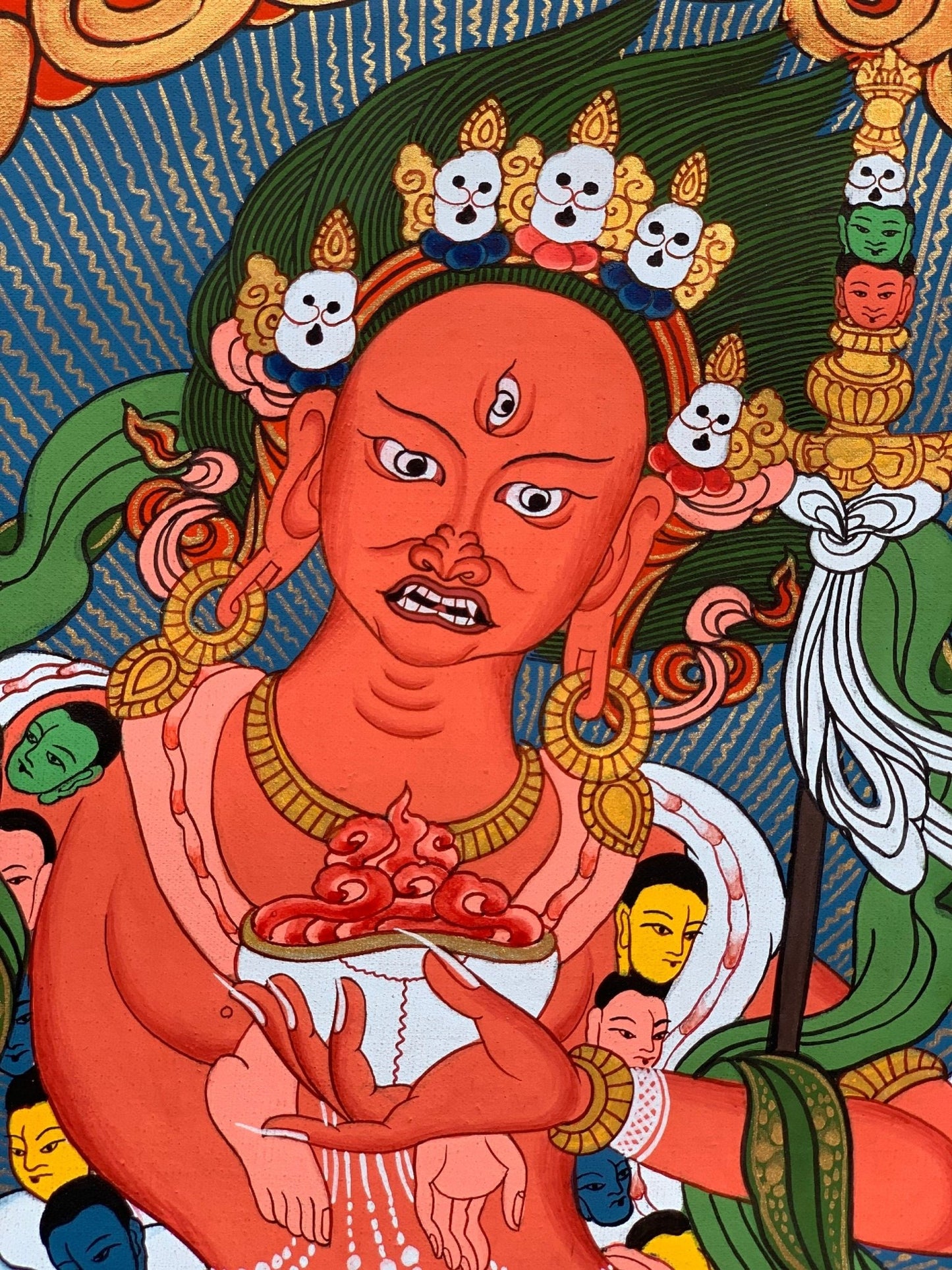 Original Hand Painted VAJRAVARAHI JOGINI / Dorje Phagmo Female Buddha Tibetan Meditation Thangka / Thanka Painting - Tibetan Thangka Art