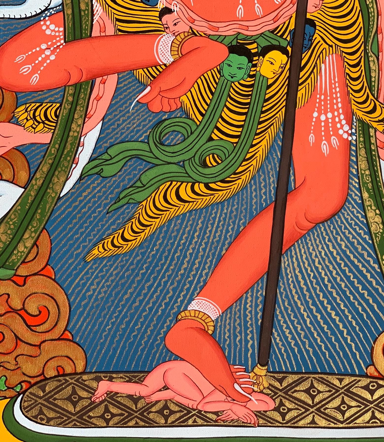 Original Hand Painted VAJRAVARAHI JOGINI / Dorje Phagmo Female Buddha Tibetan Meditation Thangka / Thanka Painting - Tibetan Thangka Art