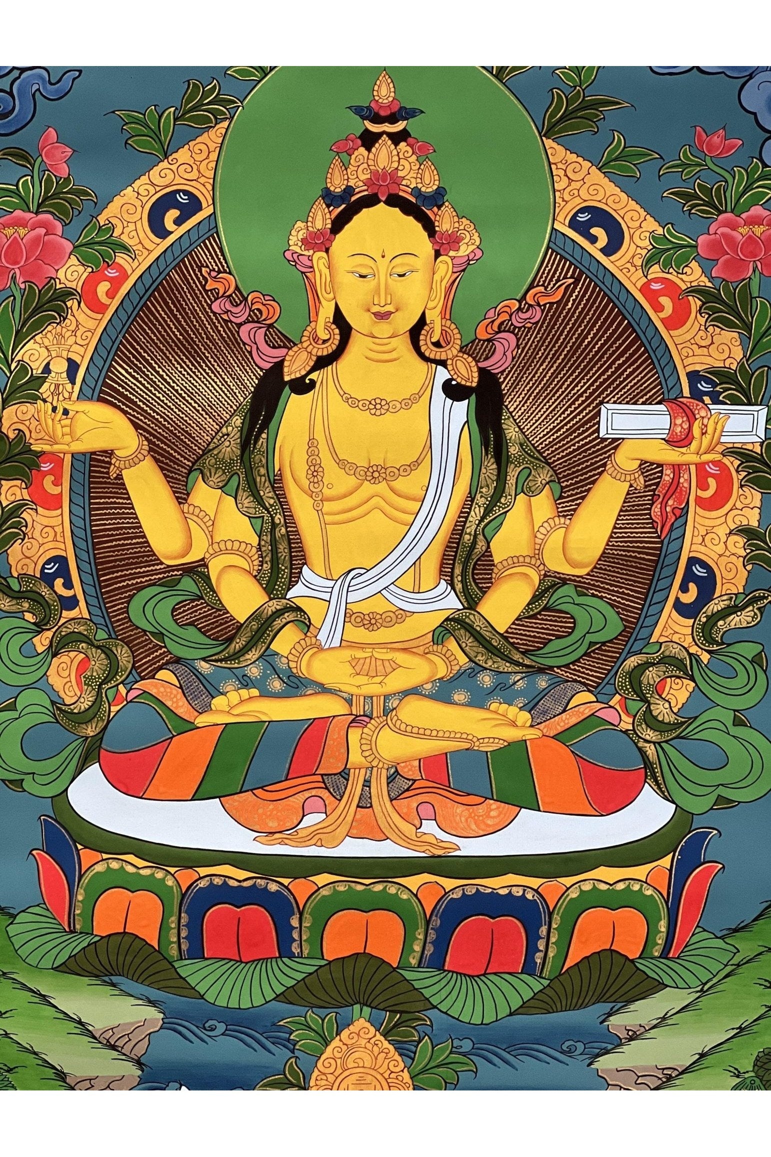 Prajnaparamita/Prajna Paramita Masterpiece Tibetan Thangka Painting Original Hand - Painting/ Meditation Art - Tibetan Thangka Art