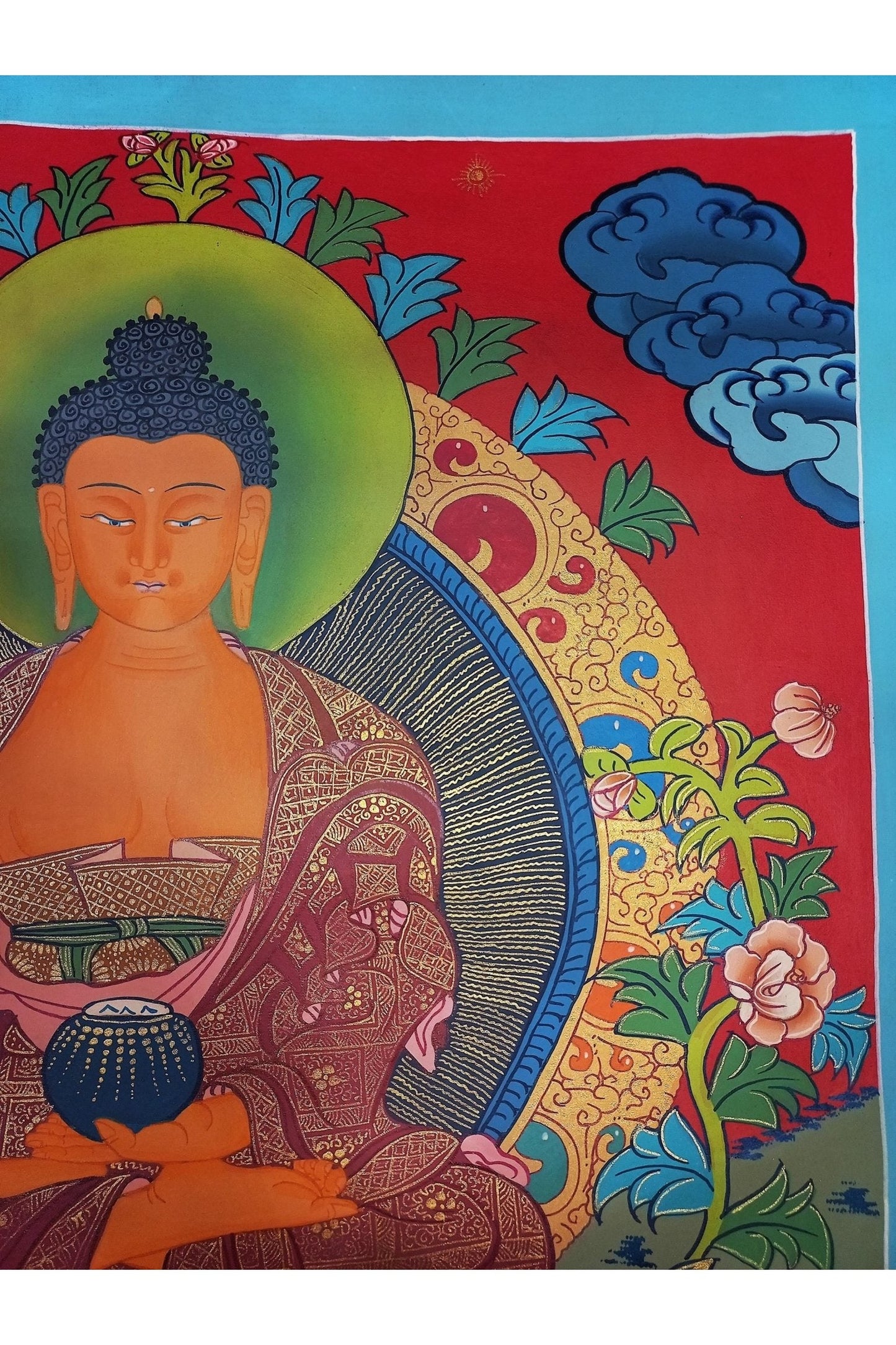 Shakyamuni Buddha/ Siddhartha Gautama High - Quality Masterpiece SMOKY Tibetan Thangka Painting Original Hand - painted Art - Tibetan Thangka Art