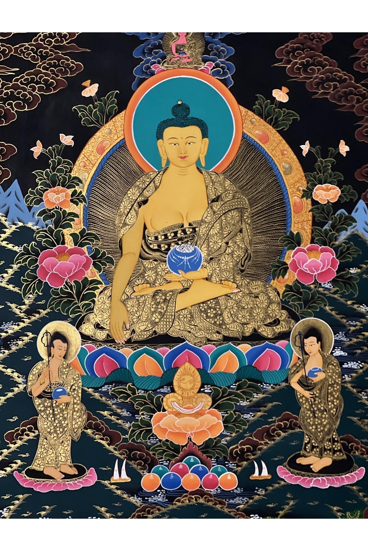 Shakyamuni Buddha/ Siddhartha Gautama Original Hand - painted High - Quality Masterpiece Tibetan Thangka Painting/ Buddhist Meditation Art - Tibetan Thangka Art