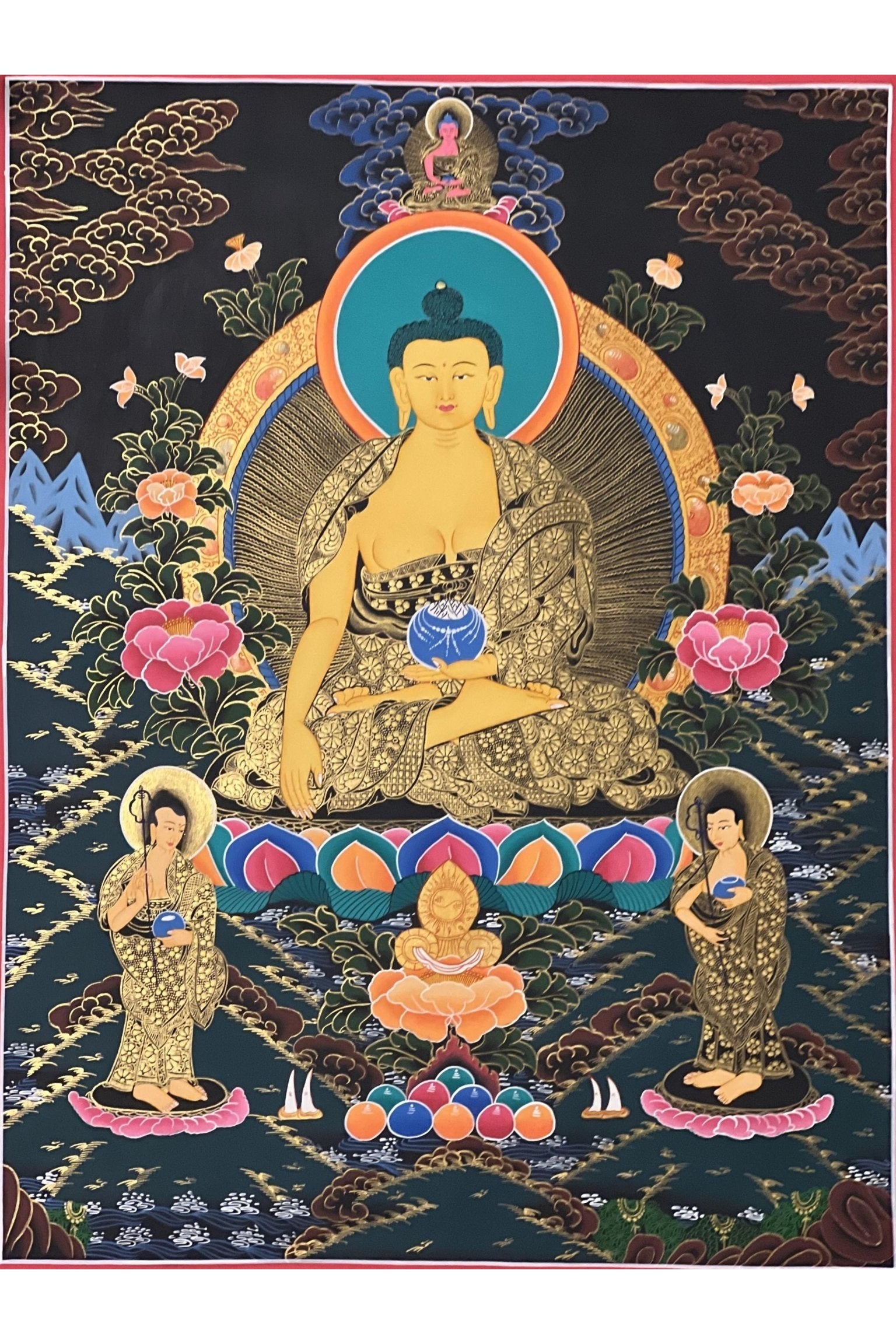 Shakyamuni Buddha/ Siddhartha Gautama Original Hand - painted High - Quality Masterpiece Tibetan Thangka Painting/ Buddhist Meditation Art - Tibetan Thangka Art