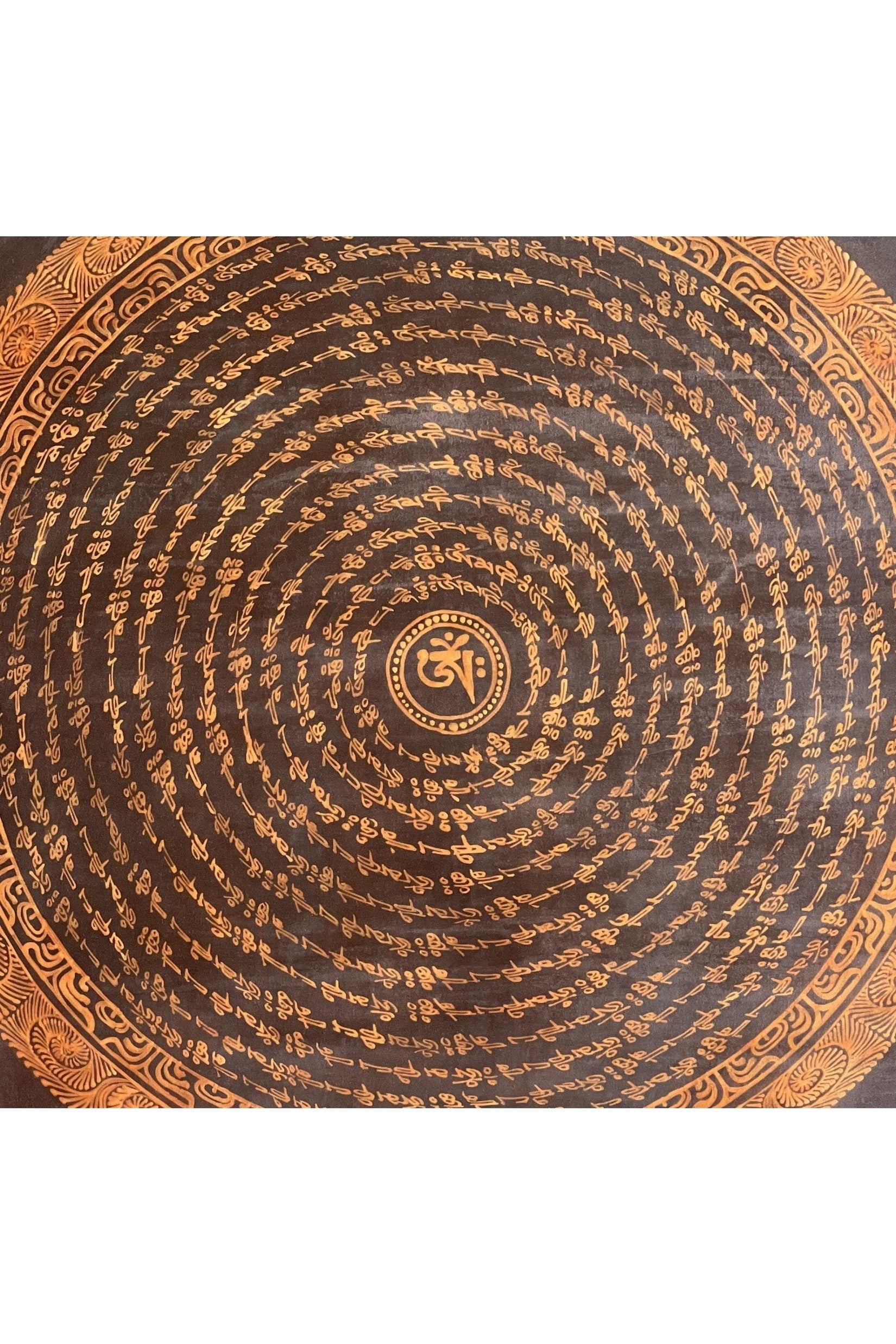 Tibetan Om/ Om Mani Padme Hum Mantra Mandala Wheel of Life Old Oil Varnished Original Thangka Painting /Meditation Art/Wall Décor - Tibetan Thangka Art