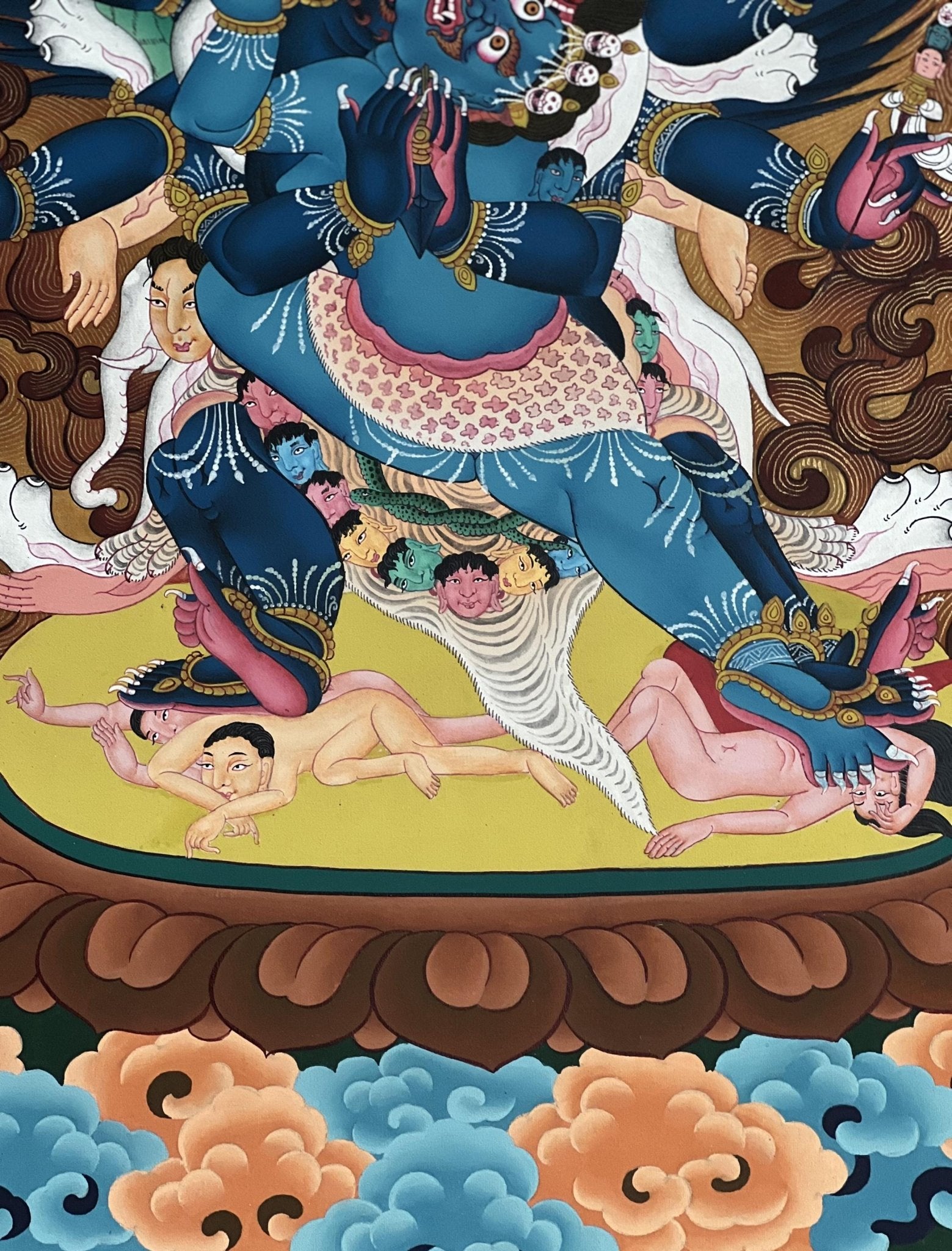 Vajrakilaya/ Vajrakila/ Dorje Phurba Original Hand - painted Artist Signed, Blessed Masterpiece Tibetan Thangka Painting/ Tantric Deity - Tibetan Thangka Art