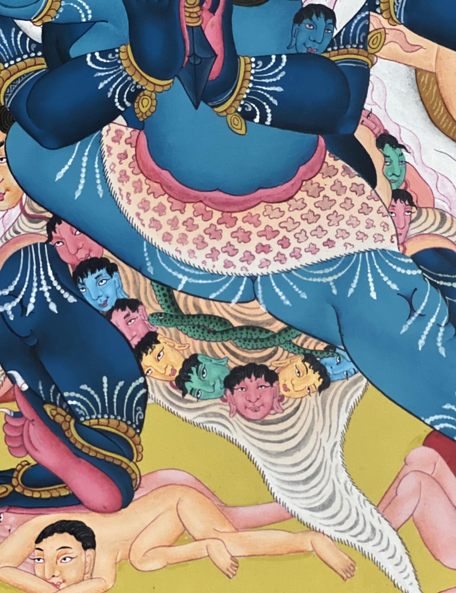 Vajrakilaya/ Vajrakila/ Dorje Phurba Original Hand - painted Artist Signed, Blessed Masterpiece Tibetan Thangka Painting/ Tantric Deity - Tibetan Thangka Art