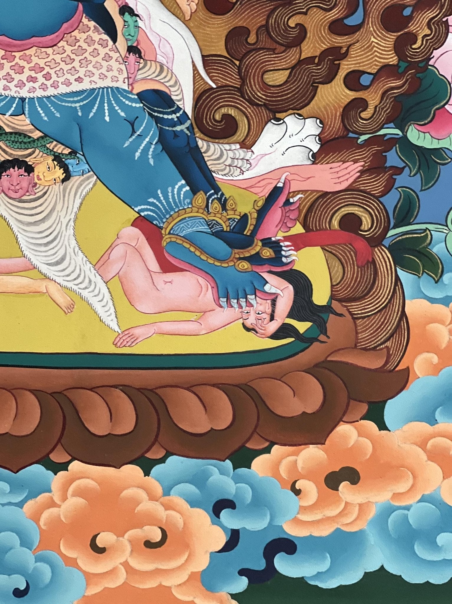 Vajrakilaya/ Vajrakila/ Dorje Phurba Original Hand - painted Artist Signed, Blessed Masterpiece Tibetan Thangka Painting/ Tantric Deity - Tibetan Thangka Art