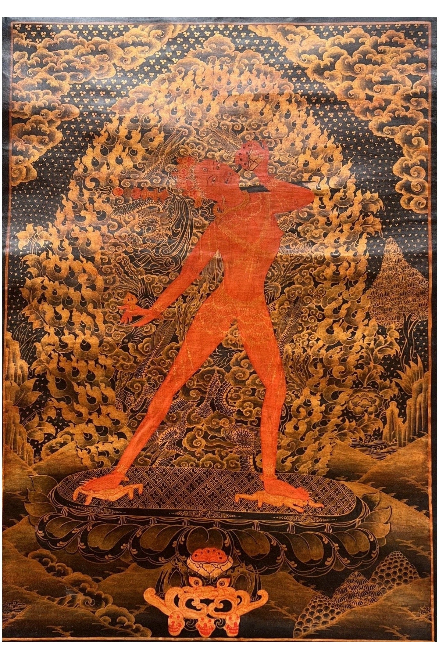 Vajrayoginī/ Yogini/ Dorje Neljorma/ Female Buddha Oil Varnished Original Tibetan Thangka/ Hand - Painting/ Vajrayana Tantra Art - Tibetan Thangka Art
