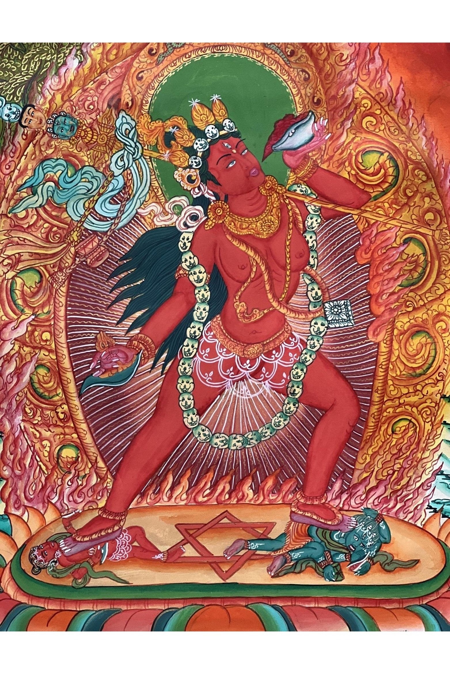 Vajrayoginī/ Yogini/ Jogini/ Dorje Neljorma Tantric Female Buddha Tibetan Thangka Painting Original Hand Painting/ Healing Art - Tibetan Thangka Art