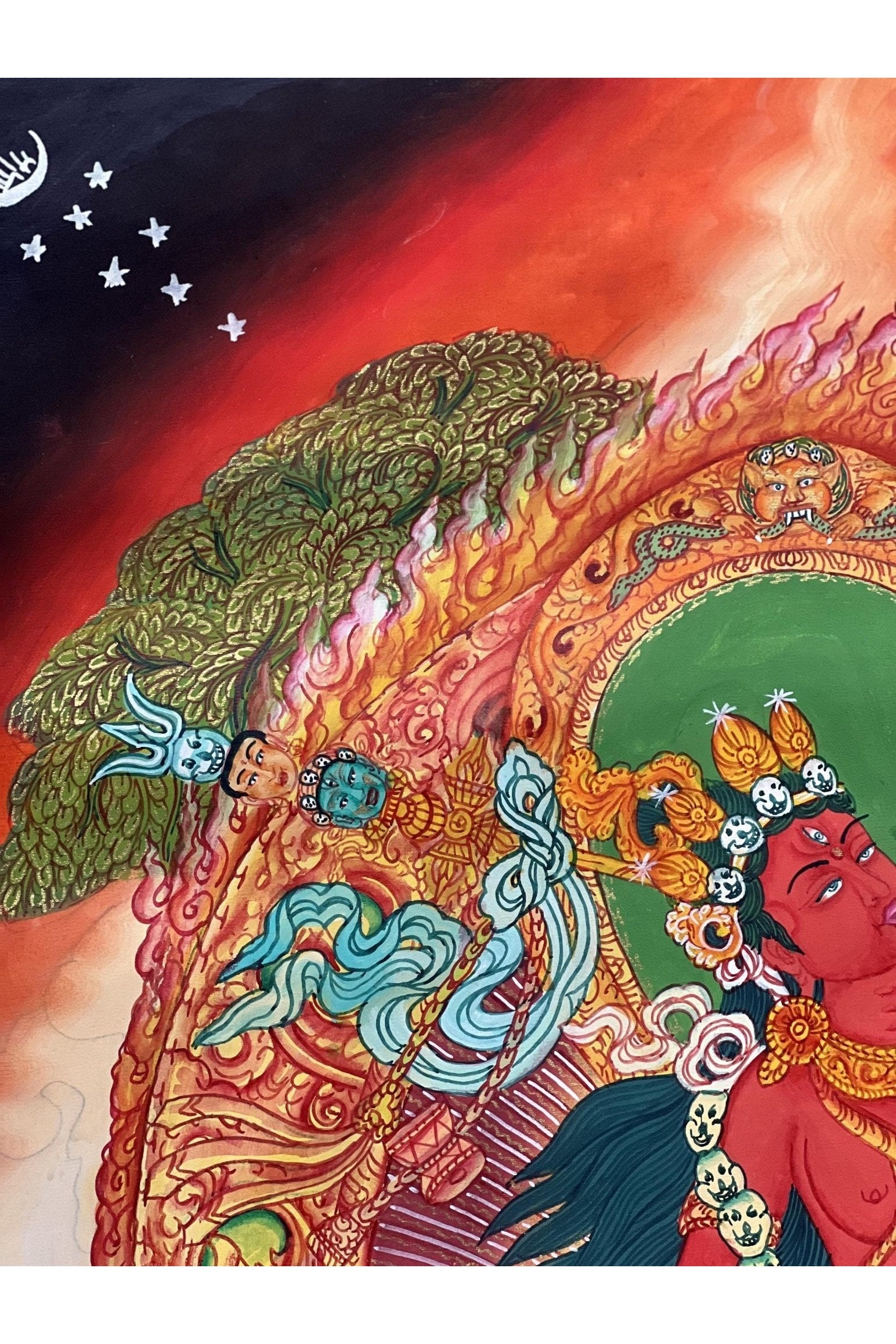 Vajrayoginī/ Yogini/ Jogini/ Dorje Neljorma Tantric Female Buddha Tibetan Thangka Painting Original Hand Painting/ Healing Art - Tibetan Thangka Art