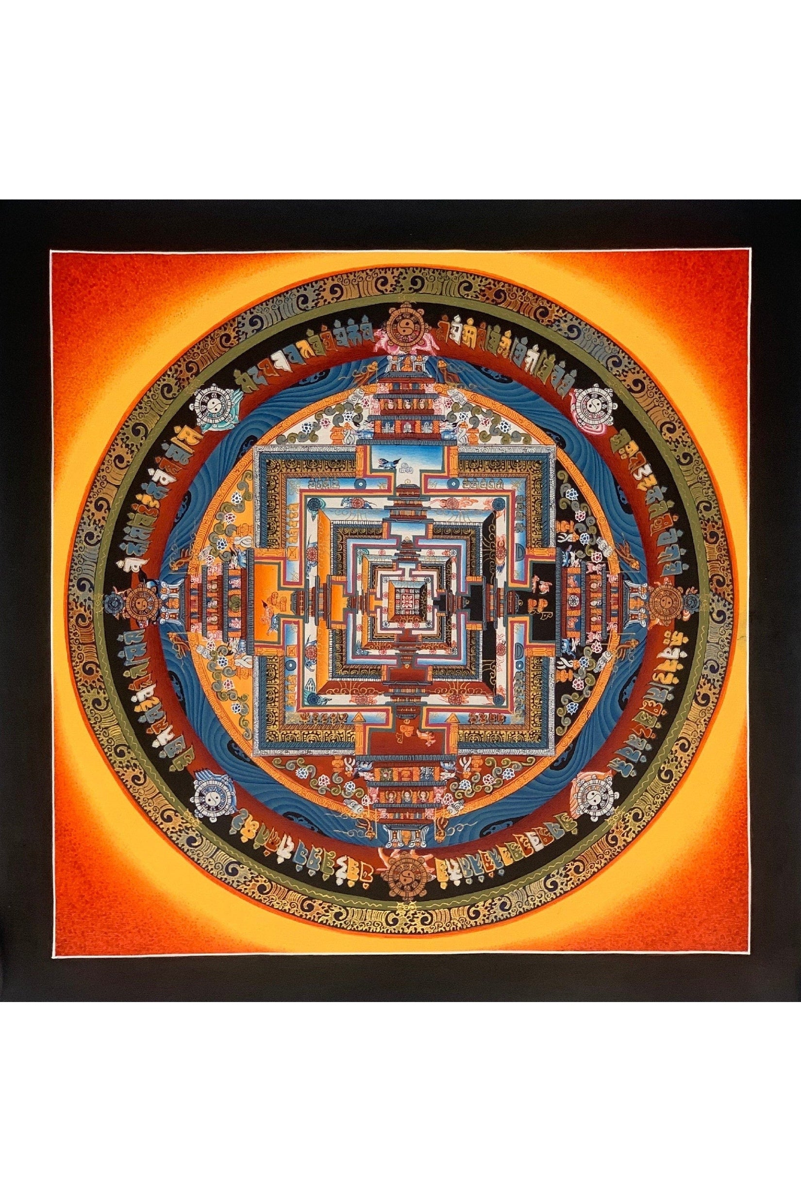 Wheel of Life/ Kalachakra Mandala/ Tibetan Thangka Painting Original Buddhist Meditation Art - Tibetan Thangka Art