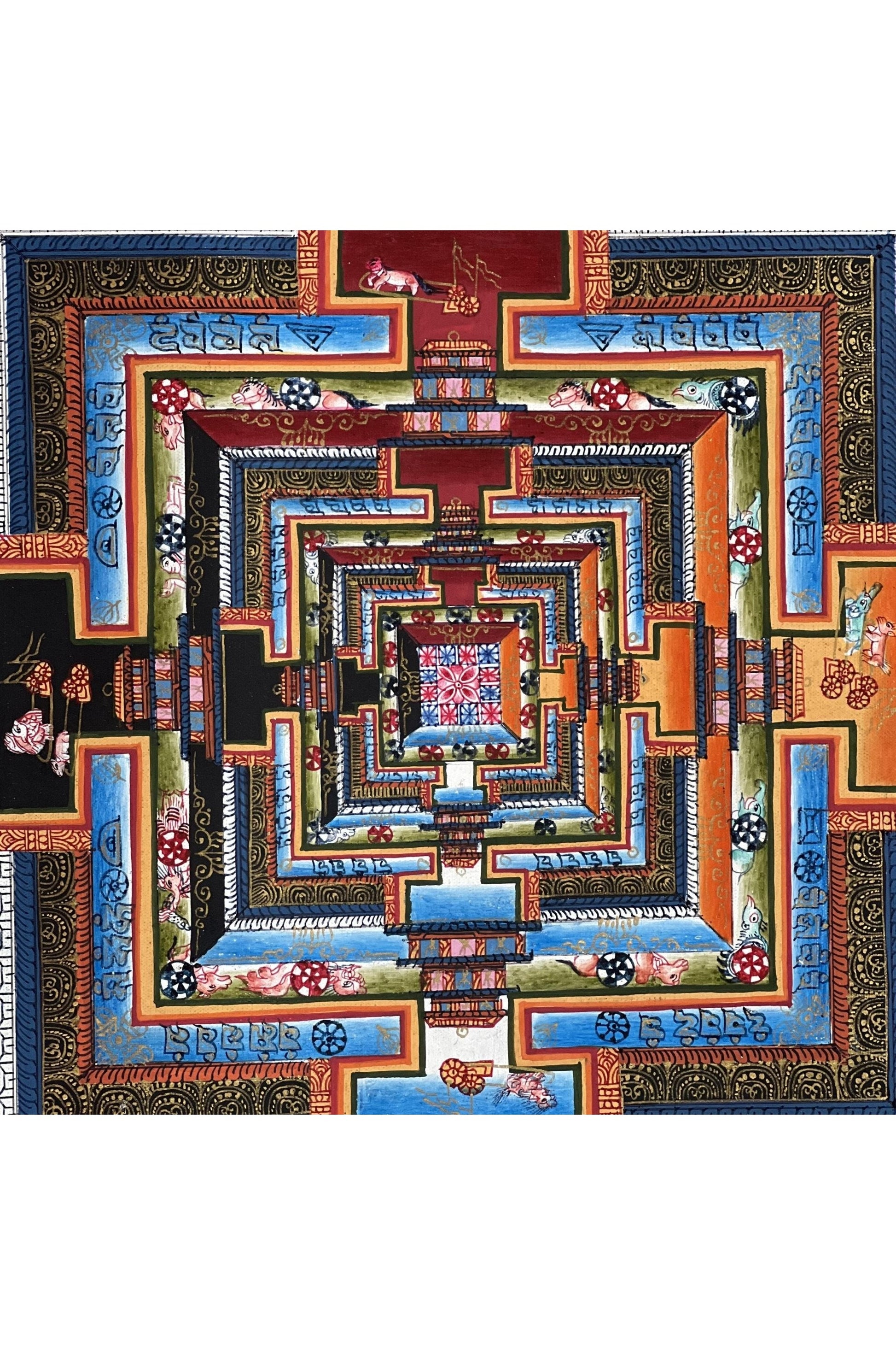 Wheel of Life/ Kalachakra Mandala/Masterpiece Gold Tibetan Thangka Painting/ Original Buddhist Art for Meditation - Tibetan Thangka Art