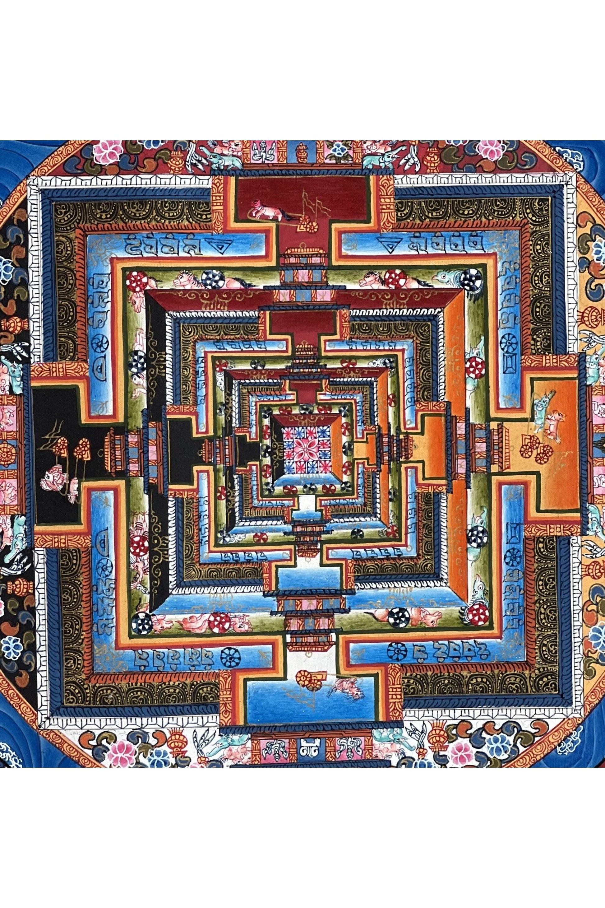 Wheel of Life/ Kalachakra Mandala/Masterpiece Gold Tibetan Thangka Painting/ Original Buddhist Art for Meditation - Tibetan Thangka Art