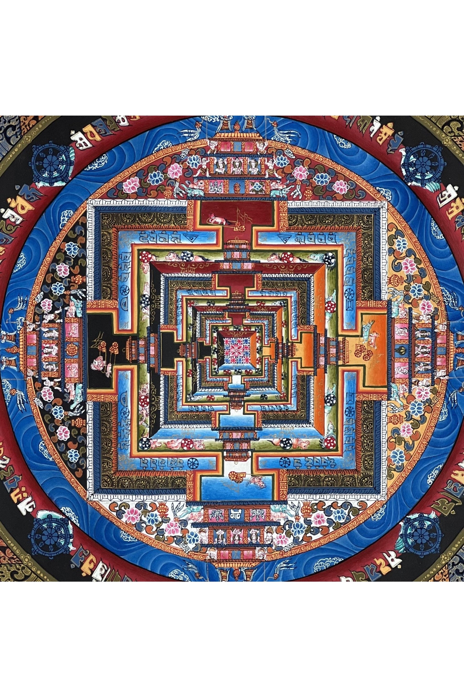 Wheel of Life/ Kalachakra Mandala/Masterpiece Gold Tibetan Thangka Painting/ Original Buddhist Art for Meditation - Tibetan Thangka Art