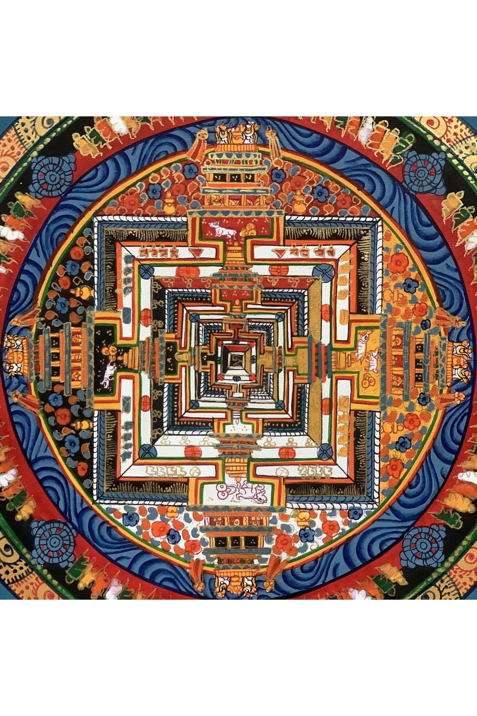 Wheel of Life Wheel of Time Kalachakra Mandala Hand Painted Original Tibetan Thangka Compassion Meditation Art - Tibetan Thangka Art