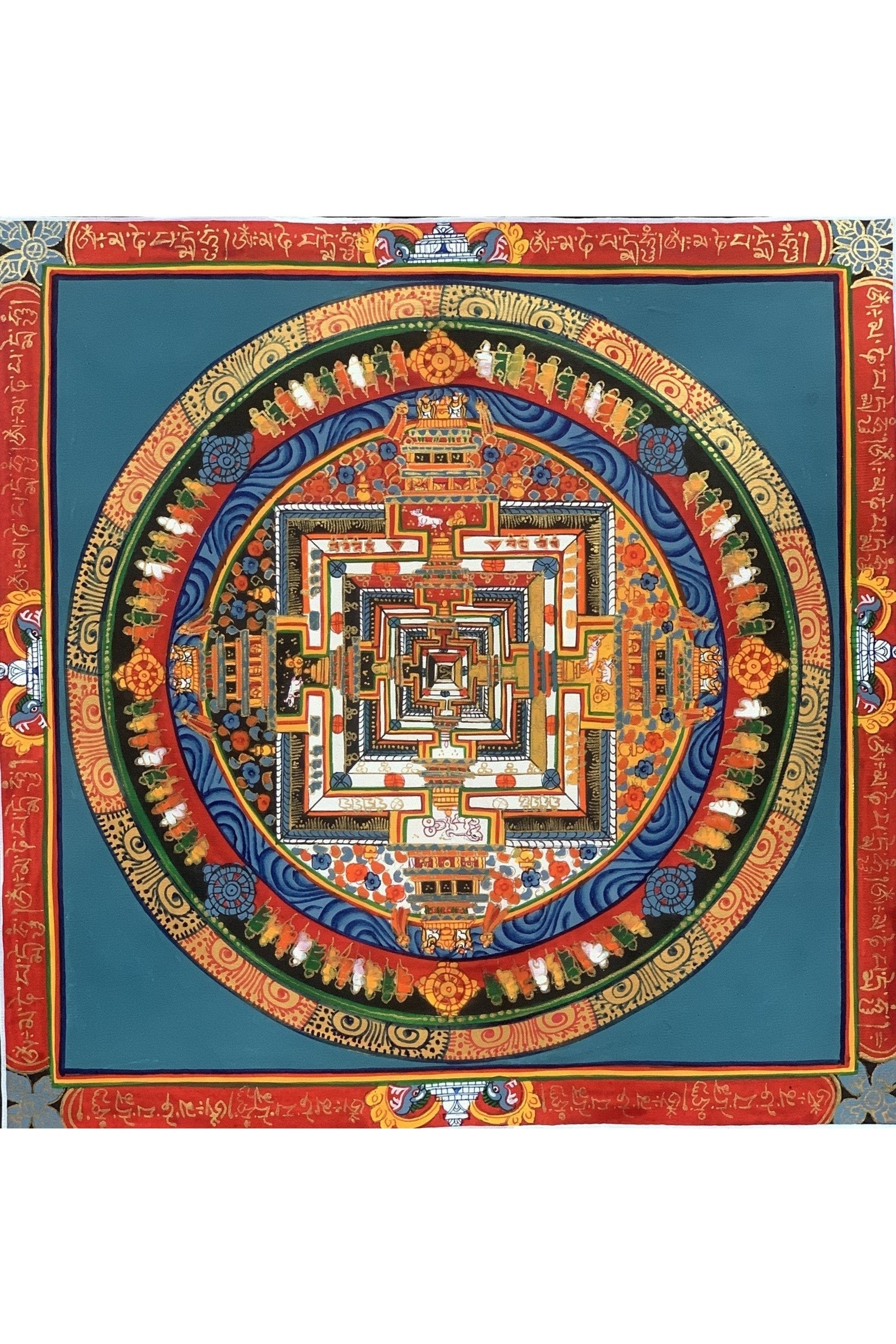 Wheel of Life Wheel of Time Kalachakra Mandala Hand Painted Original Tibetan Thangka Compassion Meditation Art - Tibetan Thangka Art