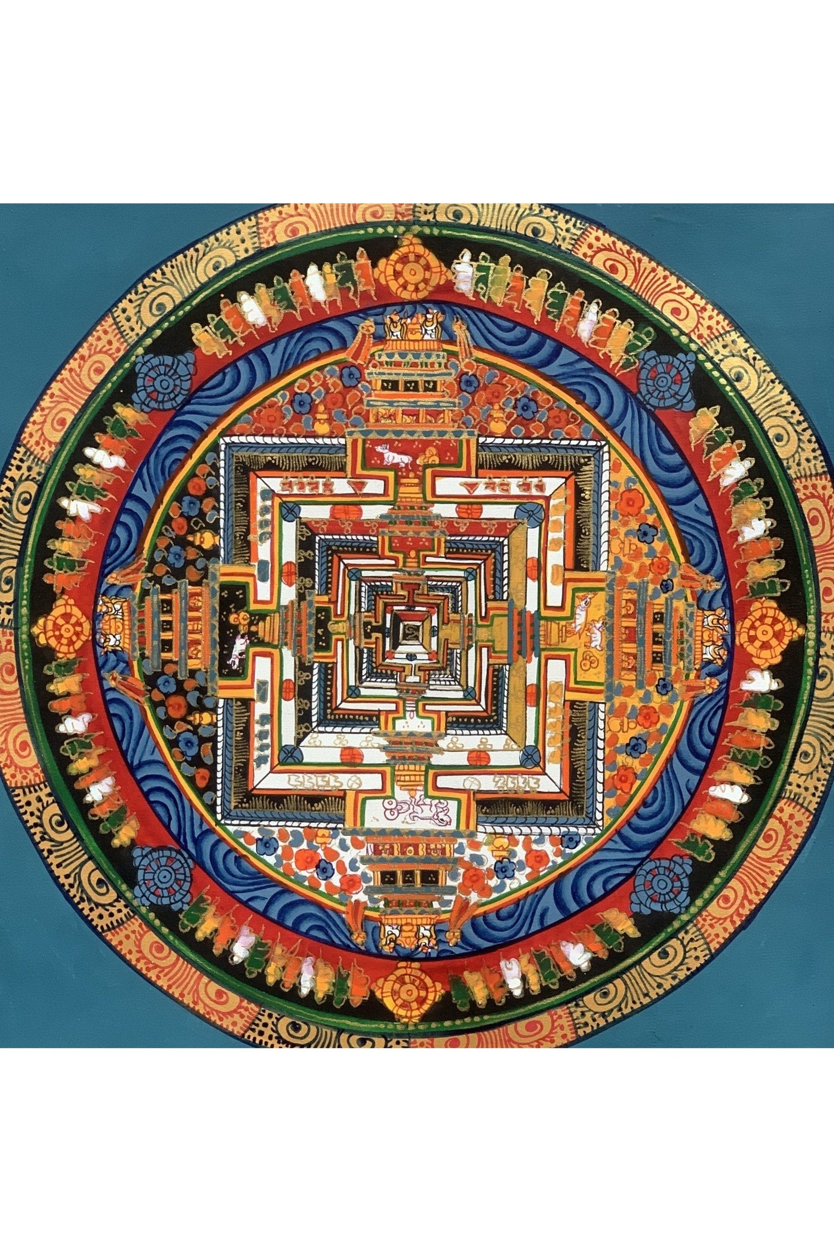 Wheel of Life Wheel of Time Kalachakra Mandala Hand Painted Original Tibetan Thangka Compassion Meditation Art - Tibetan Thangka Art